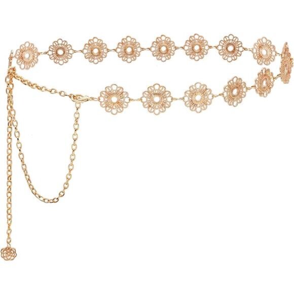 Waist Chain for Women Floral Gold - Picture 1 of 6